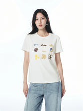 Women's T-Shirt with Bright Floral Embroidery